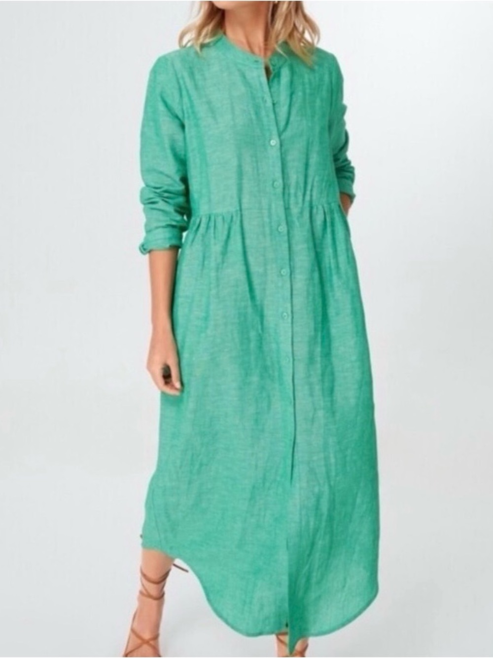Tuckernuck Button-Front Maxi Dress in Aqua
